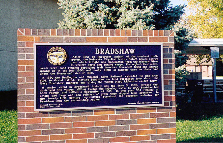 Nebraska Historical Marker Bradshaw E Nebraska History
