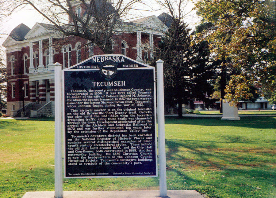 Nebraska Historical Marker Tecumseh E Nebraska History
