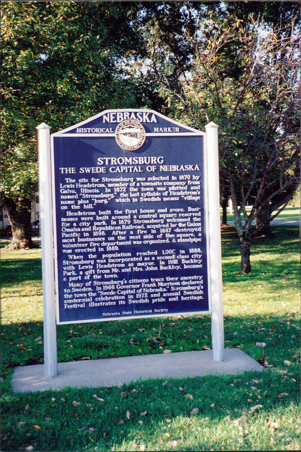 Nebraska Historical Marker Stromsburg The Swede Capital of Nebraska